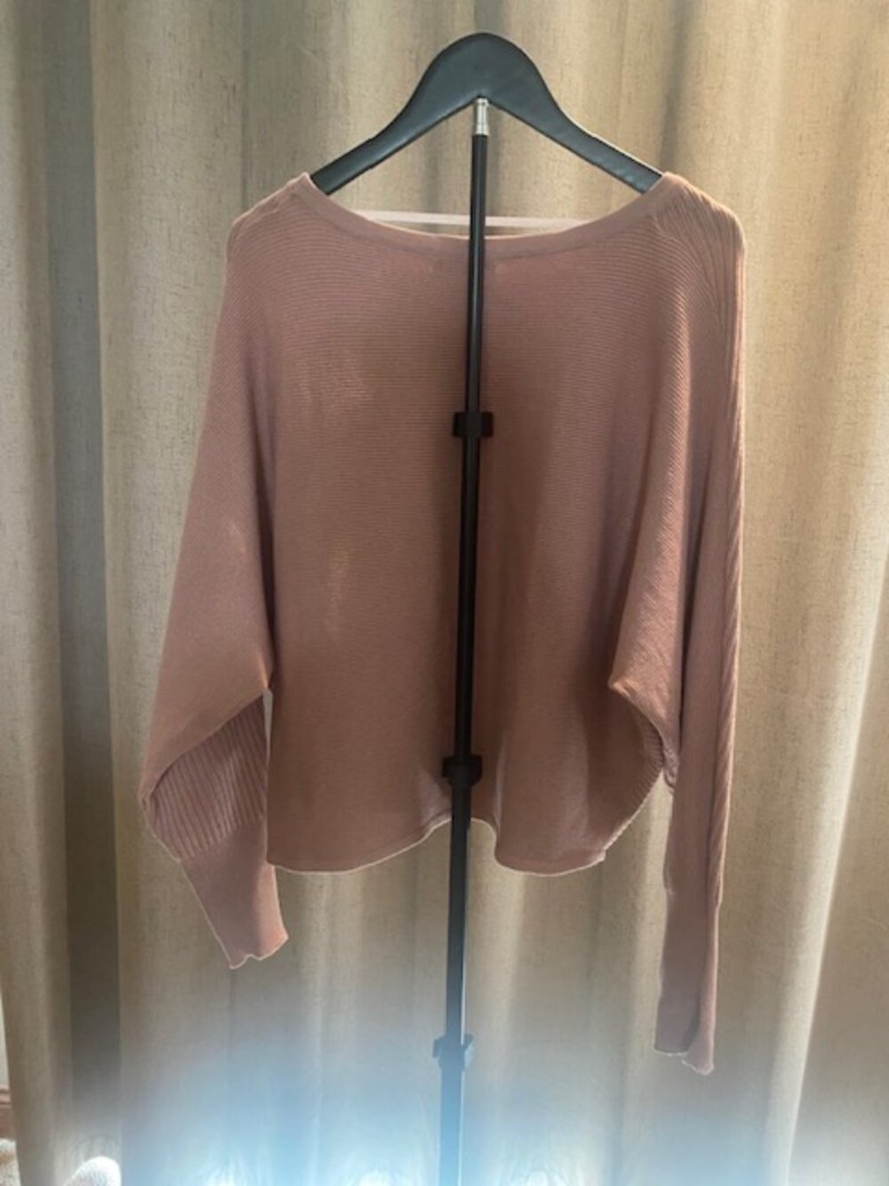 Cable & Gauge boat neck ribbed sweater -NWT-Large Dusty Rose size Large - Picture 5 of 6